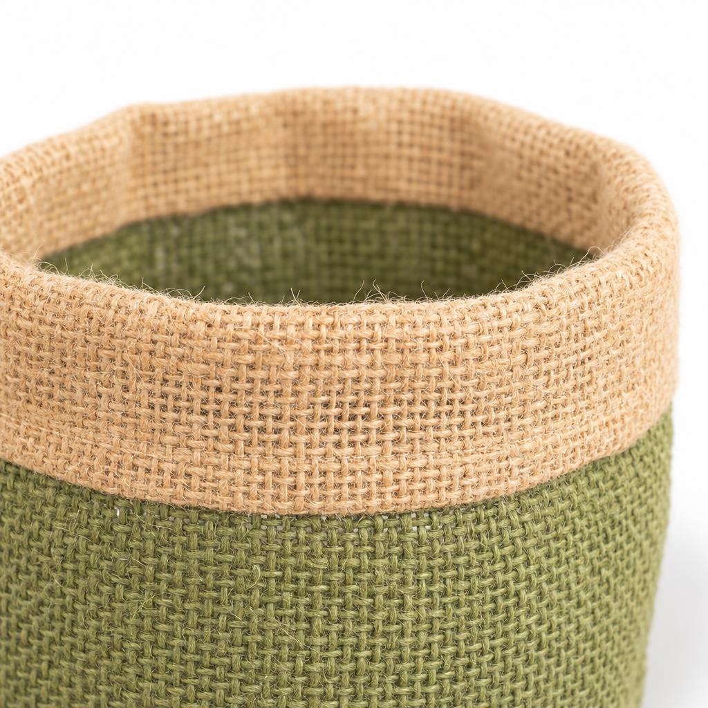 Hessian Pot | Olive Green | Decorative Orchid Plant Pot