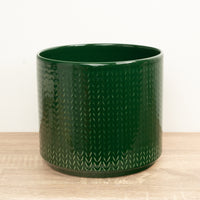 Chevron Pot | Emerald Green | Decorative Orchid Plant Pot - 