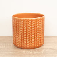 Chevron Pot | Sienna | Decorative Orchid Plant Pot - 