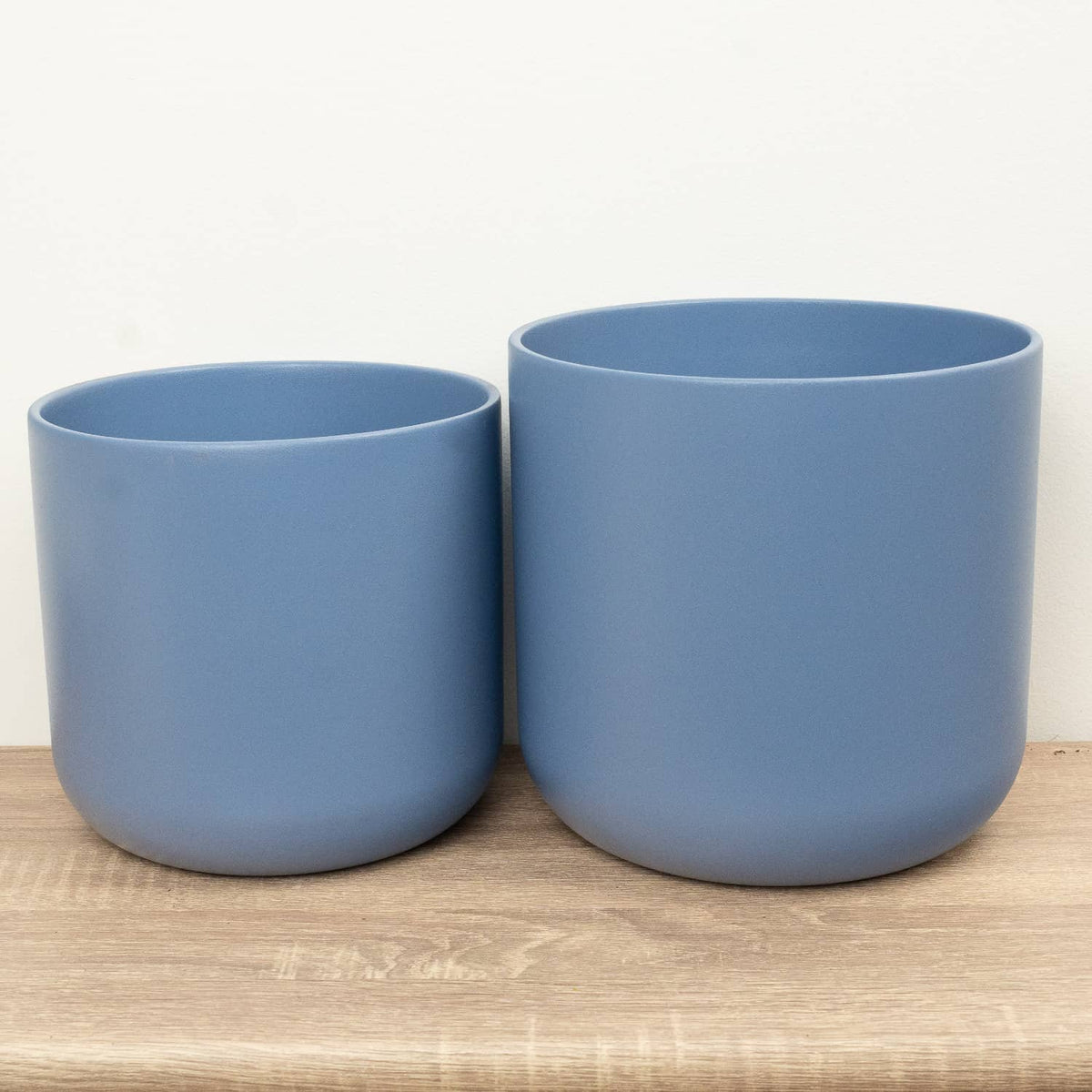 Two Lisbon ceramic plant pots in Powder Blue