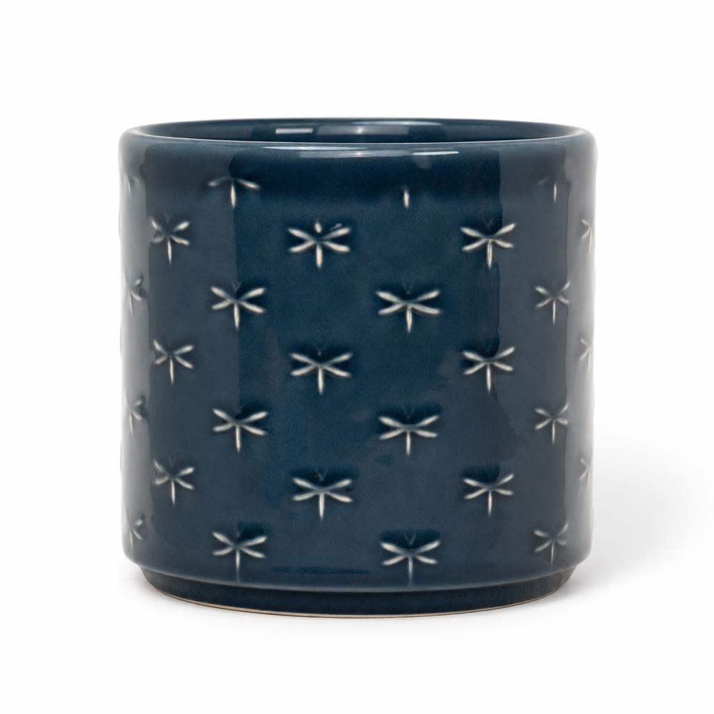 Arley Dragonfly blue ceramic decorative pot