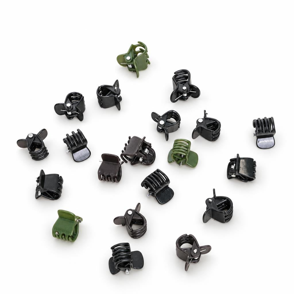 Plant support clips in assorted colours.