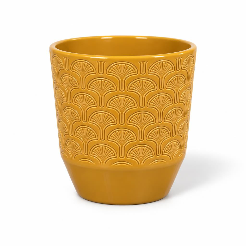 Tirza decorative plant pot in Pistache Curry