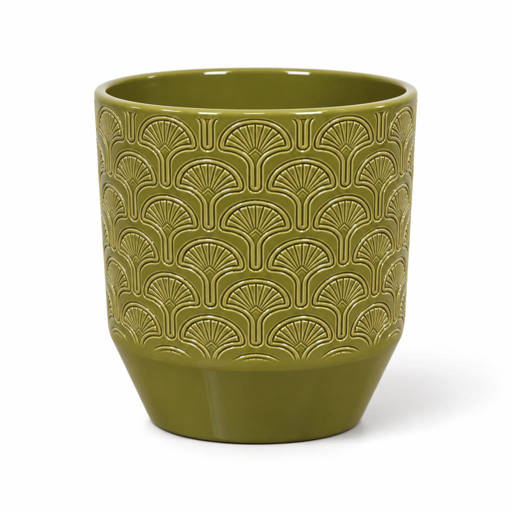 Tirza decorative plant pot in Pistache Green
