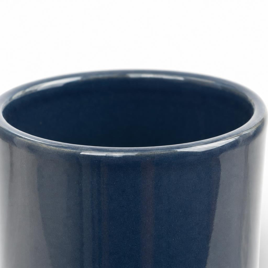 Blue Eno decorative orchid plant pot with a yellow lower section